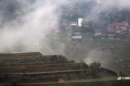 2021年4月5日,贵州省从江县加勉乡党翁云海梯田风光.