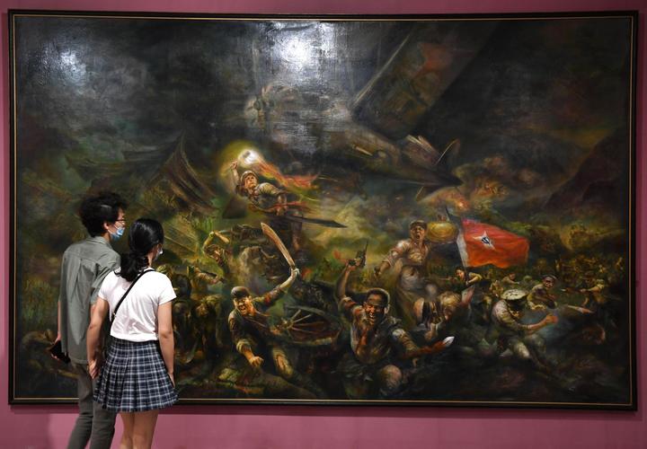 观展| 13幅大型党史题材美术作品昙华林开展