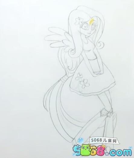 小马国女孩柔柔动漫水彩画教程分享 - 5068儿童网
