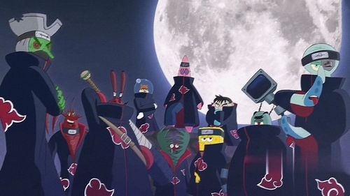 海绵宝宝,晓组织,派大星,佩恩,珊迪,火影忍者,迪达拉