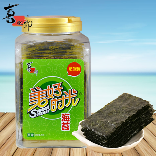 喜之郎美好时光海苔系列75g桶装原味即食香脆片儿童休闲小吃