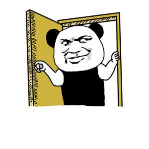 熊猫头推开门 - 表情包在线制作