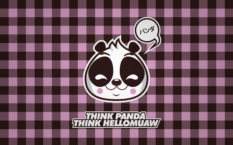 可爱卡通熊猫背景多分辨率壁纸图片