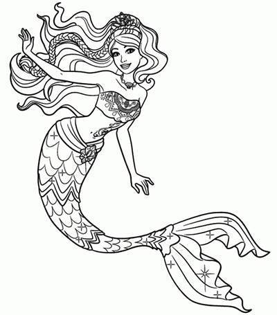 44张线条美人鱼纹身手稿素材图片