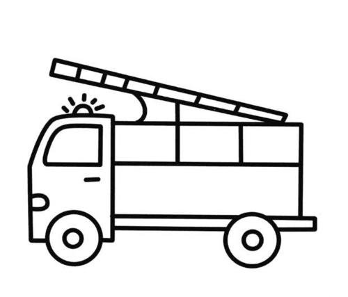 汽车简笔画图片-消防车(8)
