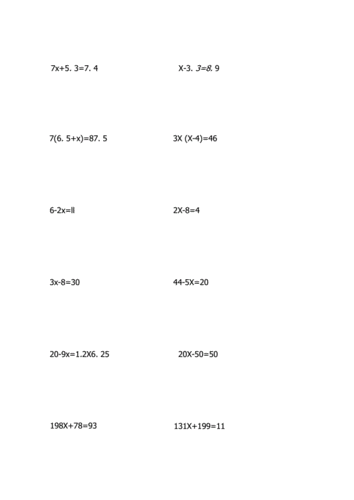 小学五年级解方程计算题100道.docx 9页