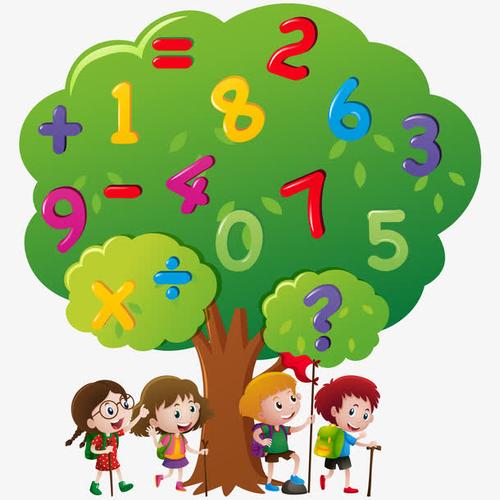 关键词 : 孩子们,树,数字,开心,爬山,数学,开心的人
