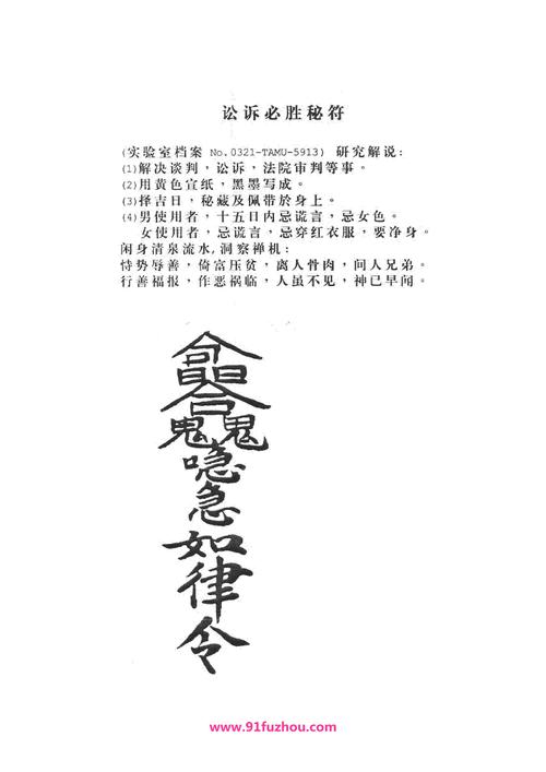 失传的秘术:诉讼必胜秘符
