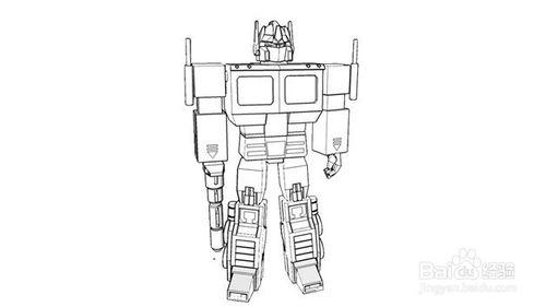 汽车人首领擎天柱简笔画