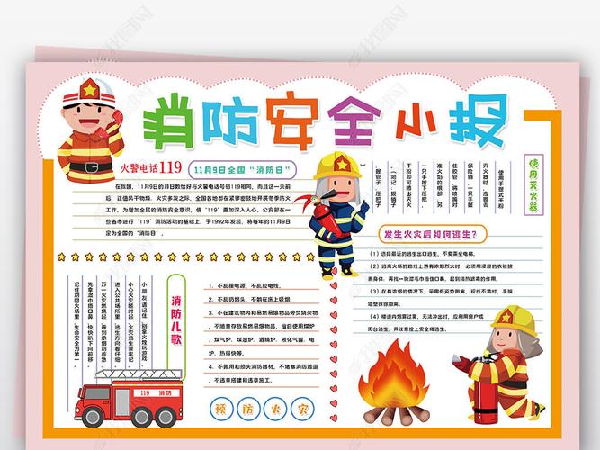 消防安全小报预防火灾安全教育小报手抄报