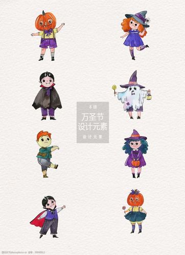 万圣节卡通装扮儿童设计元素