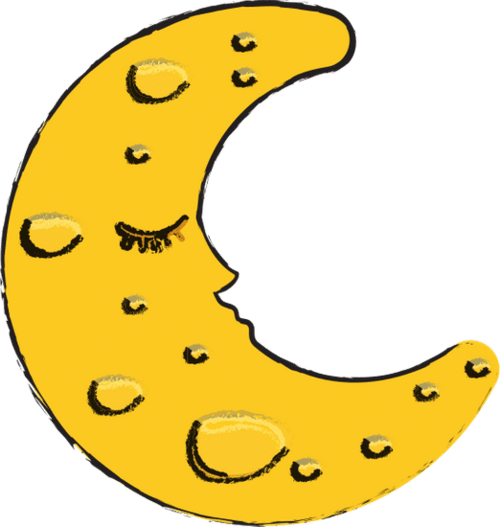 睡觉月亮卡通 sleeping moon cartoon