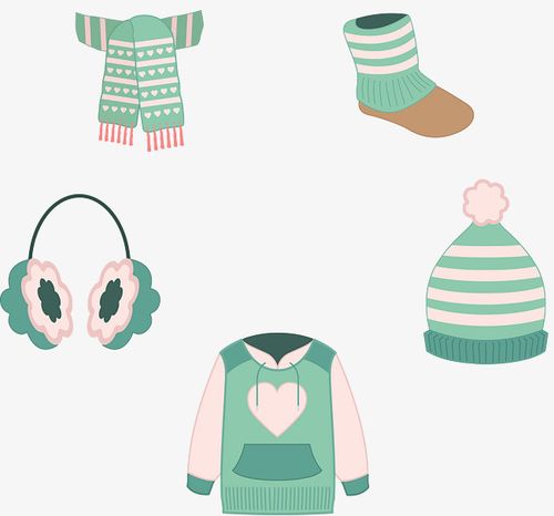 矢量手绘冬天衣服