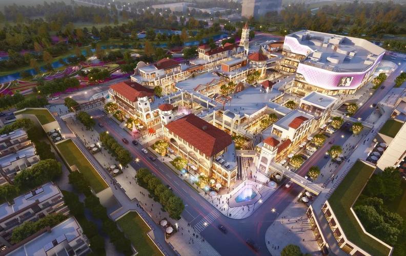 澎湃号>内江政经事儿> 商业街鸟瞰图目前,奥特莱斯售楼部及售前广场已