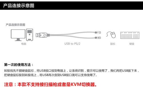 usb转ps2转接线键盘鼠标一分二转接线