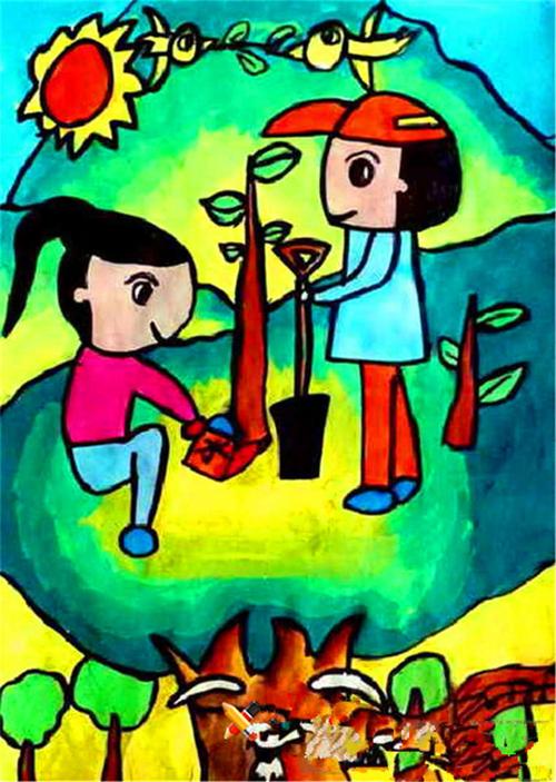 2017年植树节儿童画图片大全