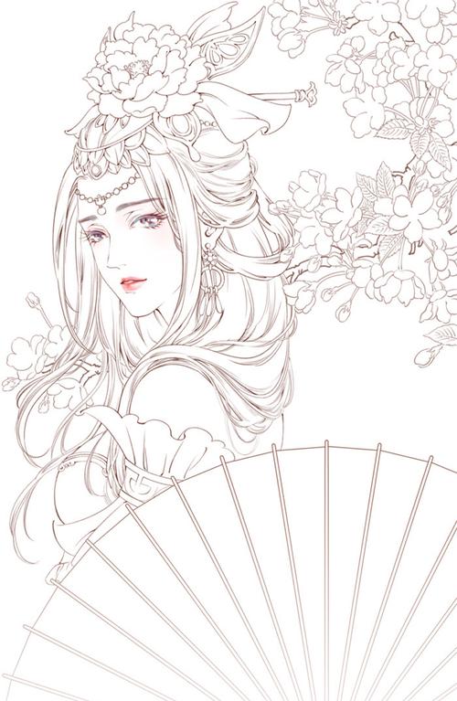 古风人物线稿