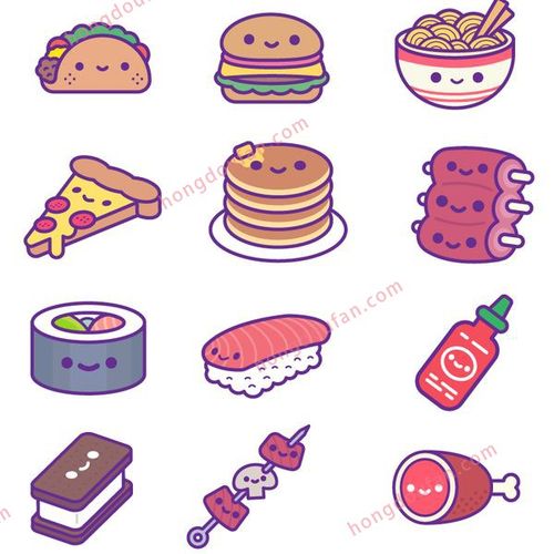 好吃的中式日式美食简笔画大全