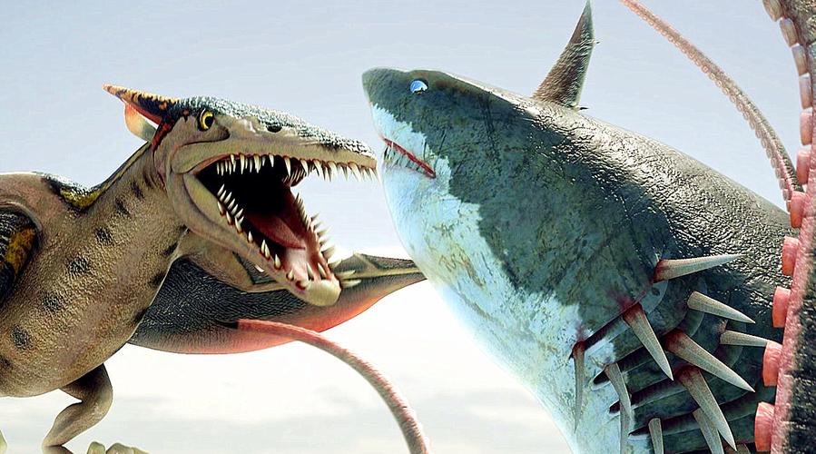 八爪狂鲨大战梭鱼翼龙生物老师看完想给导演2耳光