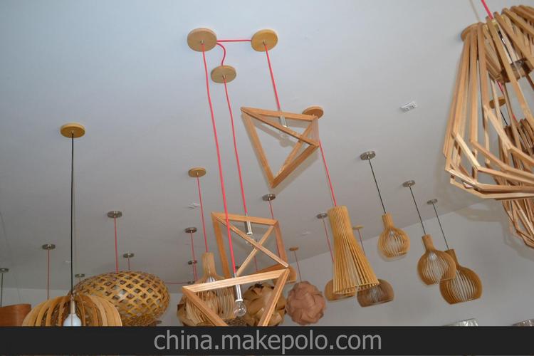 创意实木灯 手工diy木制品灯饰/客厅适用吊灯/创意灯饰