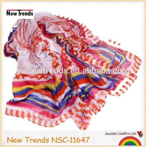 fashion black and white tribal printing scarf shawl