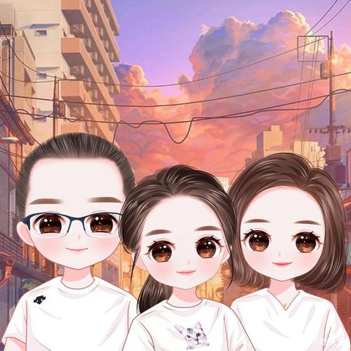 心态决定命运,头像改变运气,一家三口微信头像