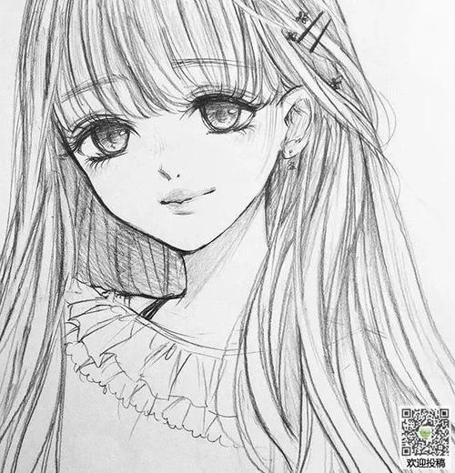 铅笔画漫画人物女孩适合新手画的动漫人物铅笔画少女
