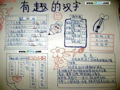 简单的关于有趣的文字的手抄报有趣的汉字手抄报