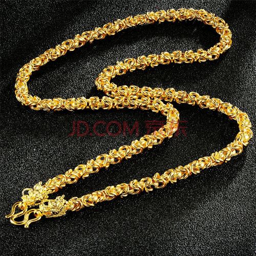 金天地珠宝黄金项链足金999男士四方龙骨链泰式龙头项链霸气金链子