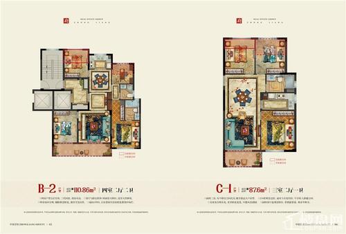 金华中梁首府3室2厅1卫户型图-金华楼盘网
