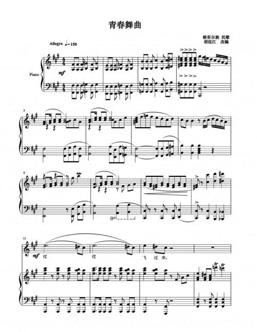 a正谱青春舞曲胡廷江pdf8页