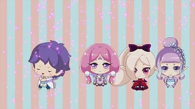 小花仙第三季 库库鲁和(右)豆丁版没进化没黑化的样子的紫藤花精灵王