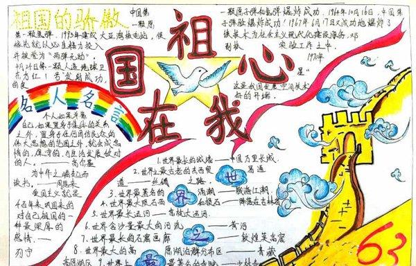 爱祖国手抄报祖国在我心