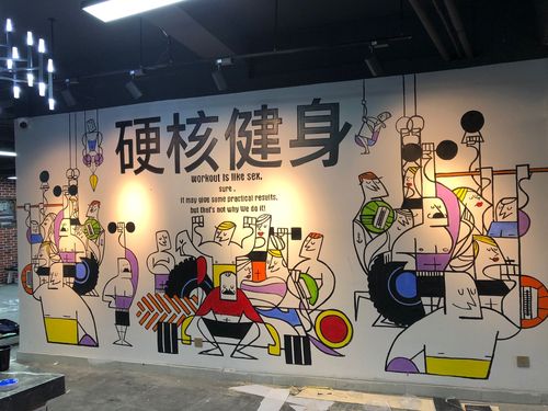 健身房墙绘