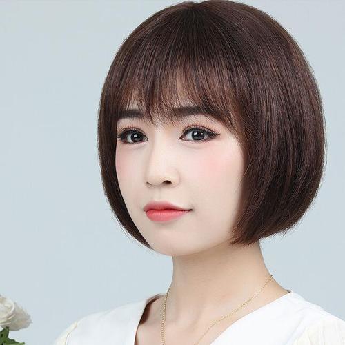 2021年时尚短发女,2021年最新发型短发 2021新款时尚女短发bobo头逼真自然韩版修脸仿真蓬松