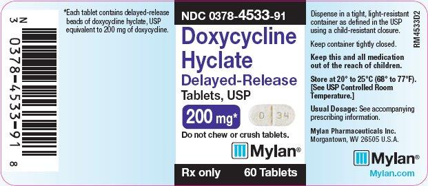 ndc code 0378-4533-91 - doxycycline hyclate | .
