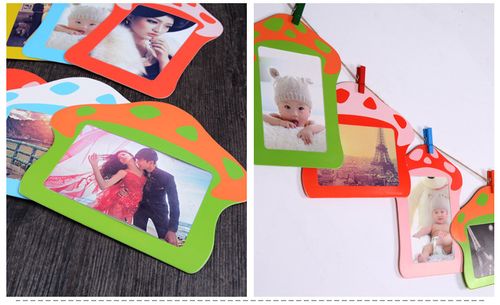 韩式卡通创意卡纸diy纸相框照片墙组合5寸6 7寸8挂墙悬挂麻绳夹子_6折