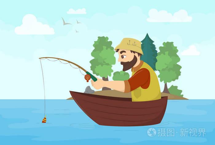 在一条船上的渔夫