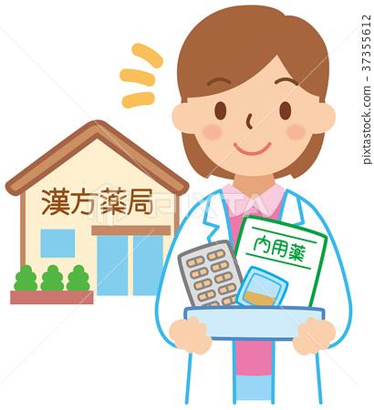 插图素材: 中药 草药 药剂师