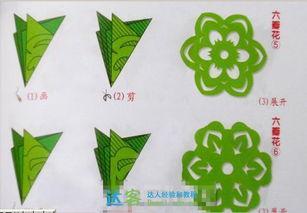 六折剪纸雪花图案