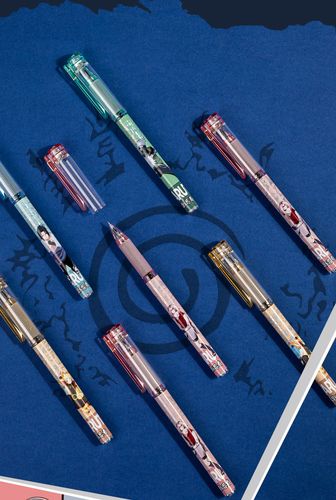 得力a591火影忍者盲盒中性笔0.5mm黑色全针管直液式走珠笔学生用