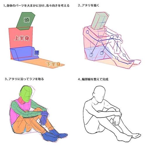 人物坐姿线稿素材——各种卡哇伊的坐姿,不要错过哦