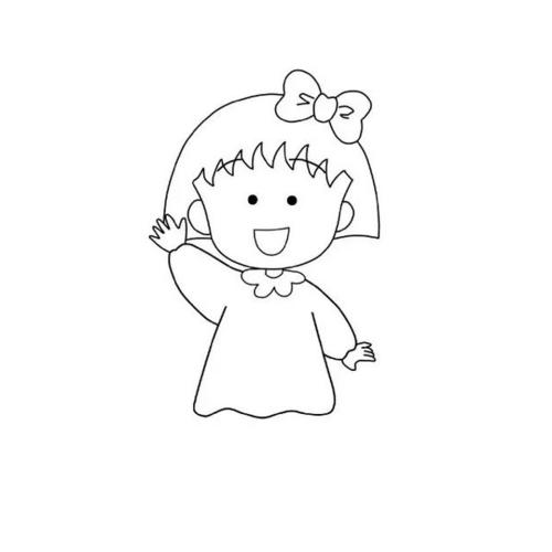简笔画樱桃小丸子