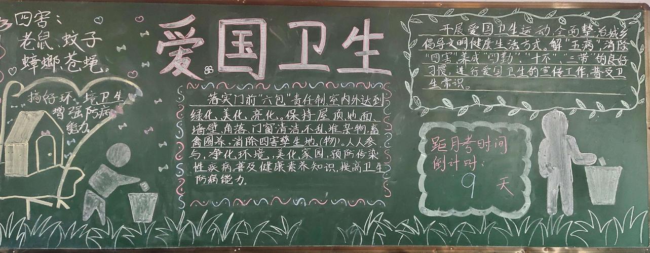 "参与爱国卫生运动,共享健康美好生活"翼城四中爱国卫生黑板报活动