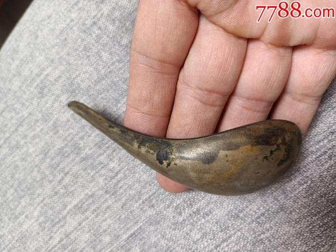 清代老物件中医药器具儿童喂药勺给药器铜勺古董杂项收藏