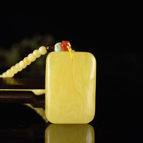 白花蜜蜜蜡无事牌吊坠