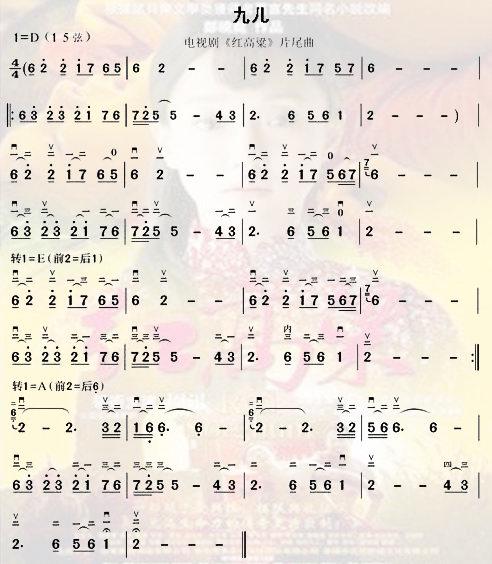 二胡曲谱九儿