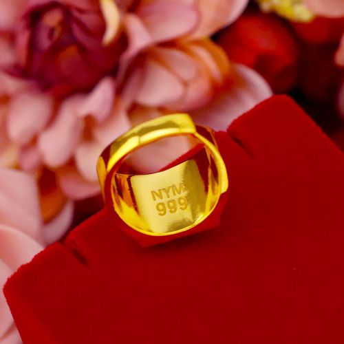 泰国金不掉色复古招财进宝 仿真999黄金色 正品越南沙金戒指男士