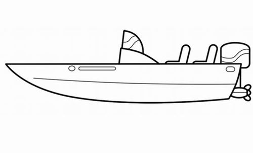 小汽艇的简笔画(交通工具)2