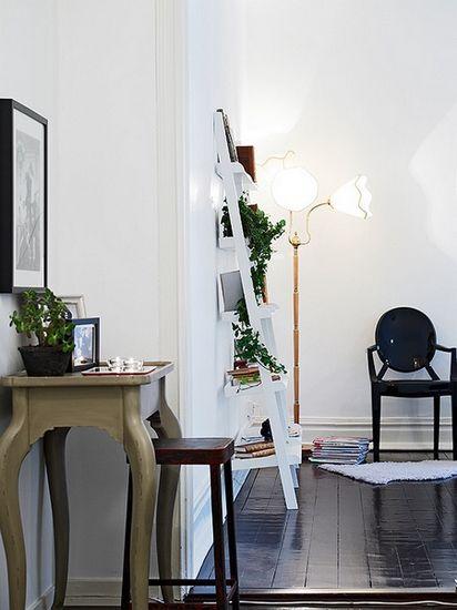 黑色地板另类气质78平米的清新森林公寓